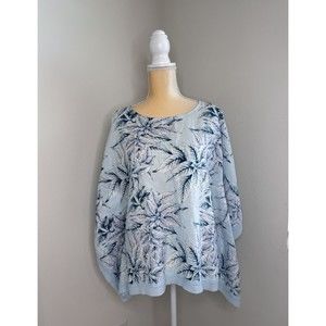 Linen Poncho Floral Cape Lagenlook Boxy Tunic Top